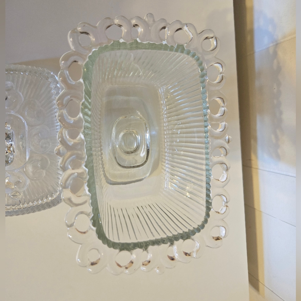 Indiana Glass Clear Lace-Edge Covered Candy Dish - Picture 11 of 16